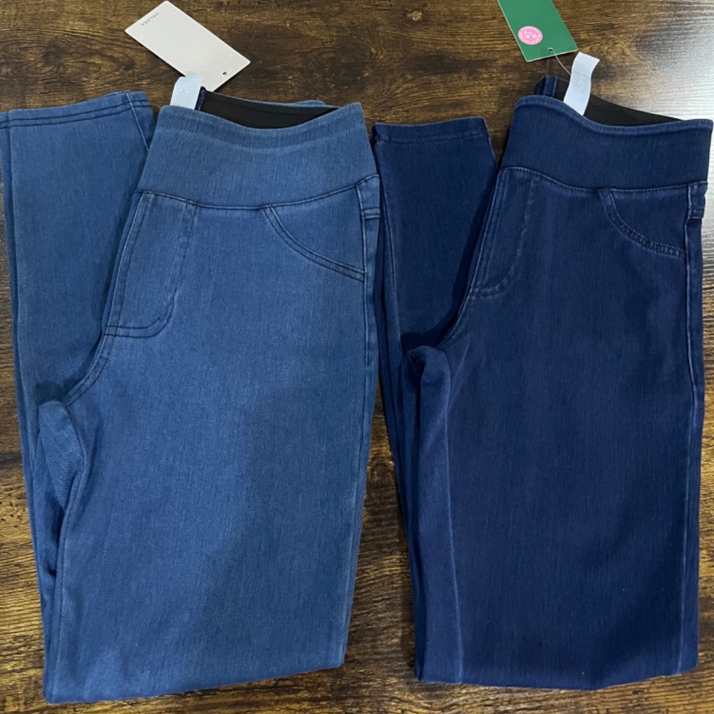 2 PAIRS Halara Magic High Waisted Stretchy Knit Denim Casual Leggings